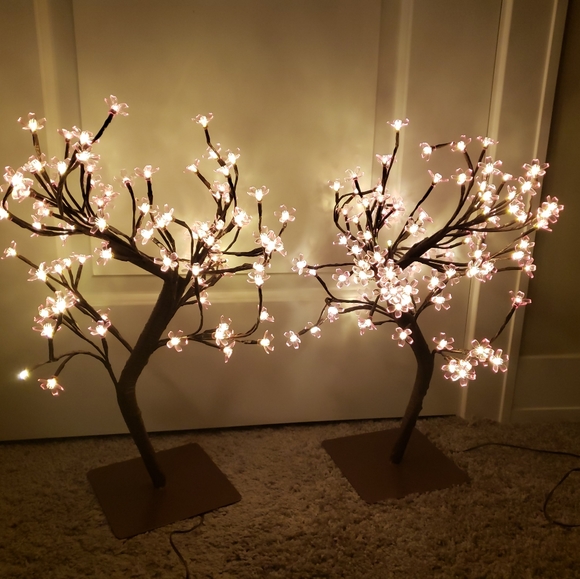 Two Kirkland's Pre-Lit Cherry Blossom Trees - Picture 2 of 4